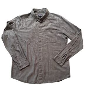 Patagonia Organic Cotton Long Sleeve Gray Button Down Men's Medium